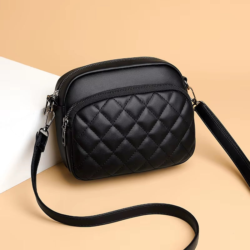 Diamond Lattice Shoulder Bag PU Leather Crossbody Bag Brands Messenger Handbag and Purse Shopping Cellphone Bag Sac