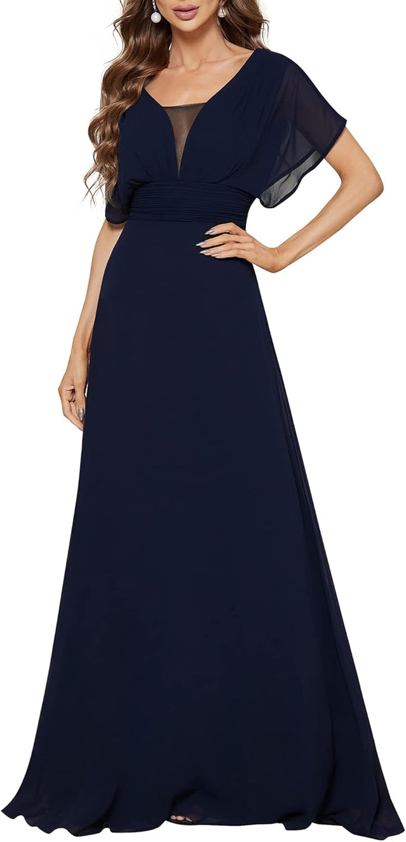 Women'S Elegant V-Neck Formal Evening Dresses 7851