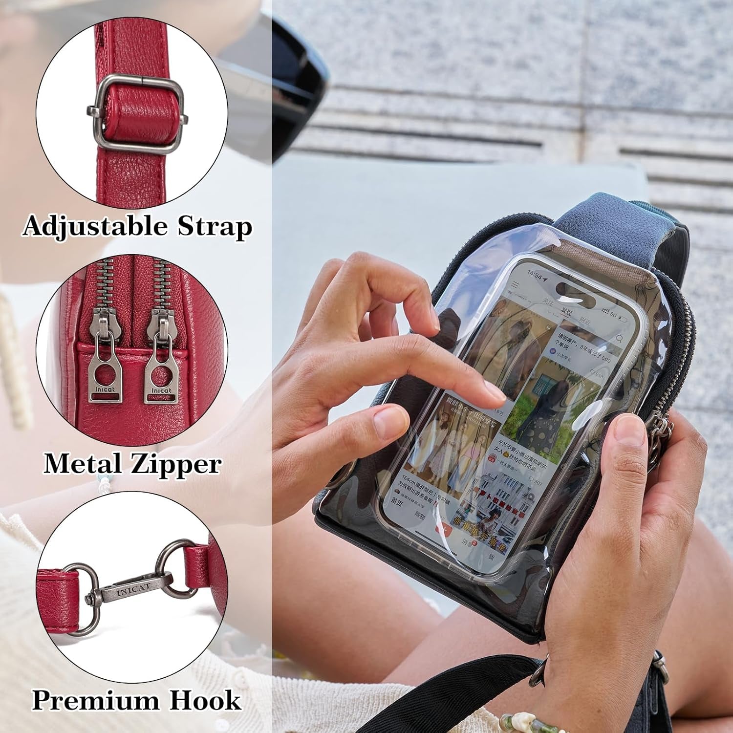 Sling Bag for Women Touchscreen Small Crossbody Cell Phone Purse Fanny Pack