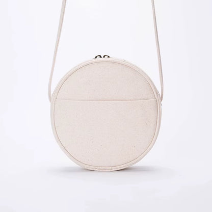 Female Bag Small Fresh Art Harajuku Korean Messenger Bag Shoulder Bag Canvas Bag Small round Bag