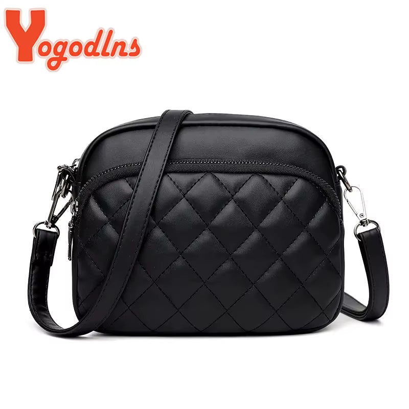 Diamond Lattice Shoulder Bag PU Leather Crossbody Bag Brands Messenger Handbag and Purse Shopping Cellphone Bag Sac